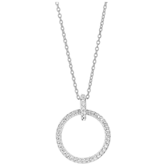 zartes Collier mit kreisrundem Anhänger Silber 925 - Trend