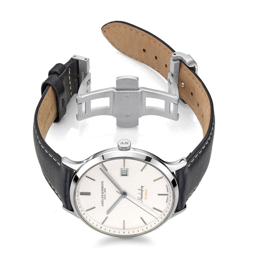 puristische und klassische Armbanduhr