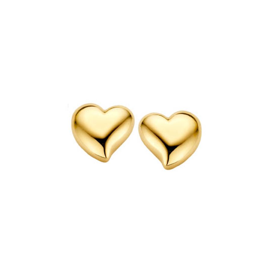 herzförmige Ohrstecker Gelbgold 14 kt. - Heart