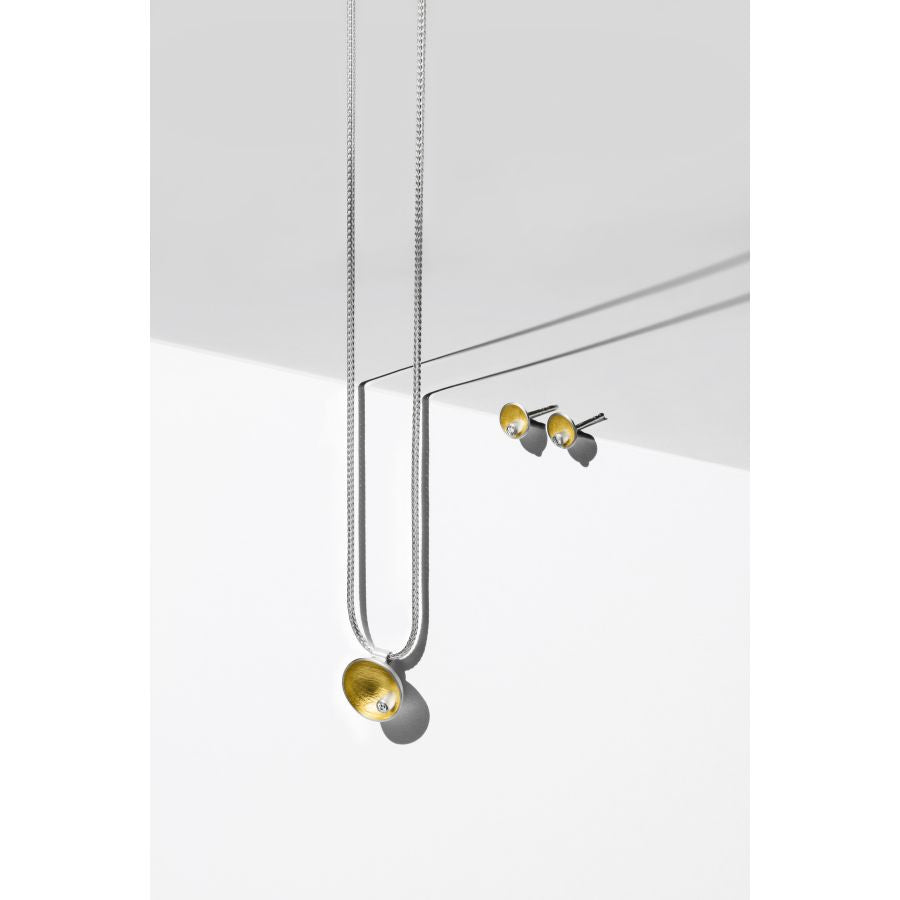Ohrstecker Silber & Gold & Brillant