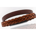 Bild in Galerie-Betrachter laden, braunes geflochtenes Lederarmband – 2 reihig