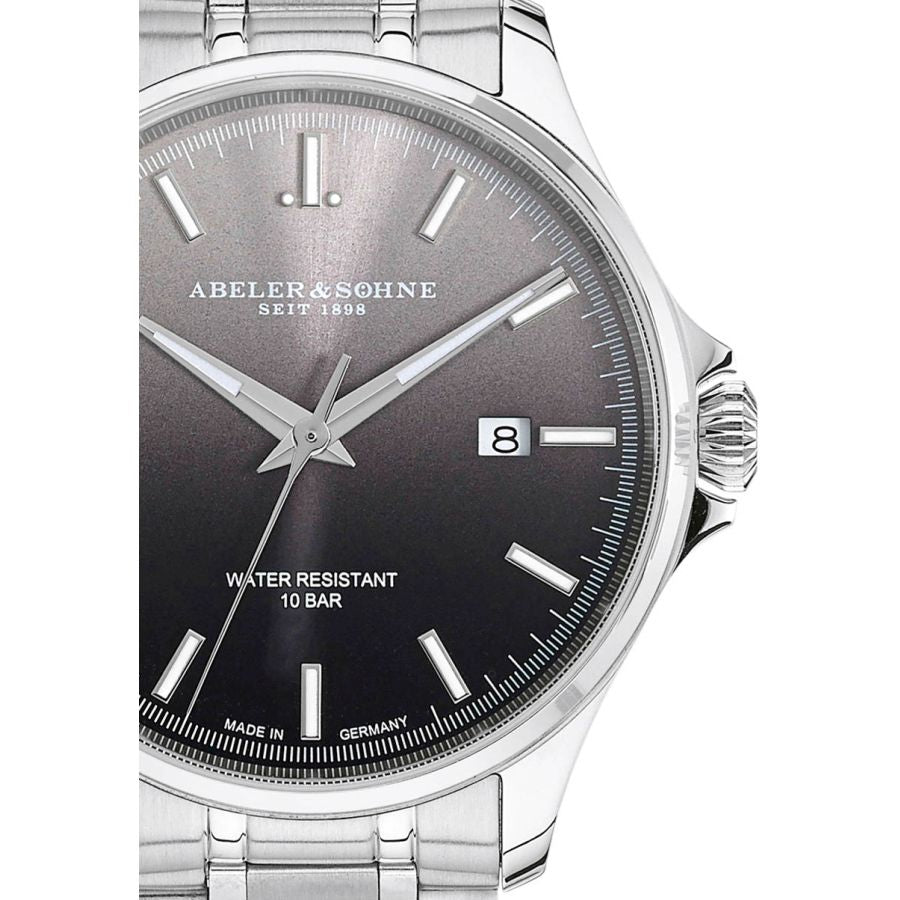 edle Armbanduhr mit anthrazitfarbenem Ziffernblatt