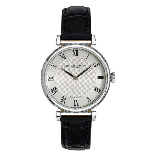 edle Armbanduhr – Damen - mit schwarzem Lederband