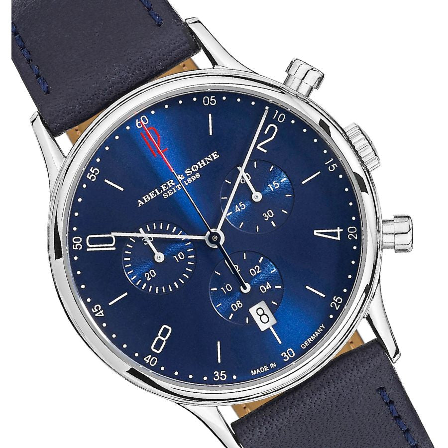 sportlich & chick -  Chronograph mit blauem Zifferblatt