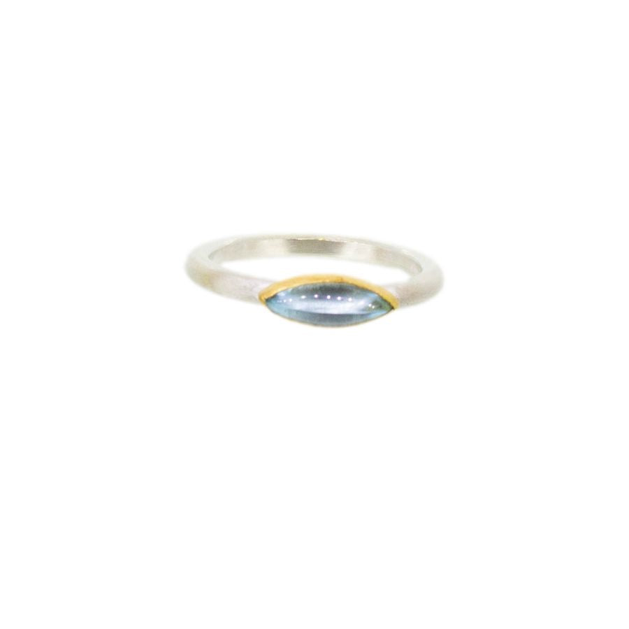 Ring Silber & Gold & Topas