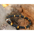 Bild in Galerie-Betrachter laden, handgefertigtes Armband SILBER & Tigerauge & ONYX - UNIKAT