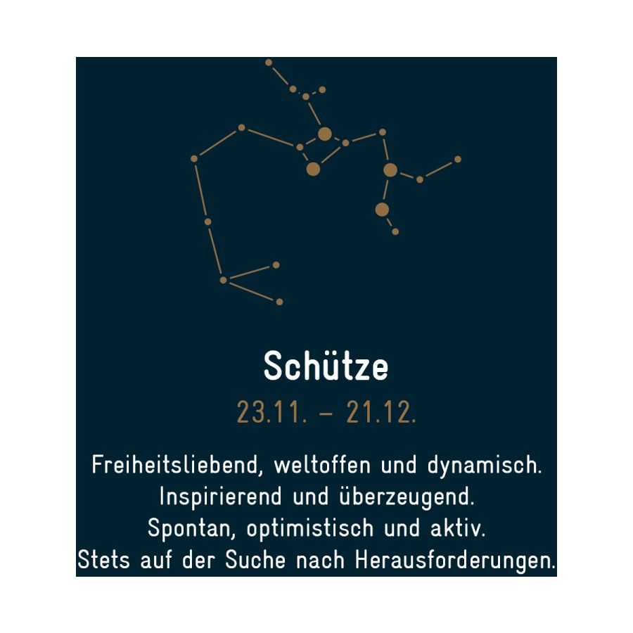 Sternzeichen Schütze - Silber & Gold & Brillant