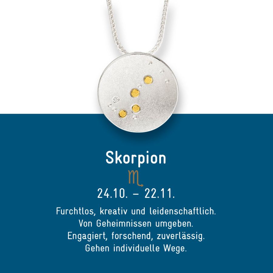 Sternzeichen Skorpion - Silber & Gold & Brillant