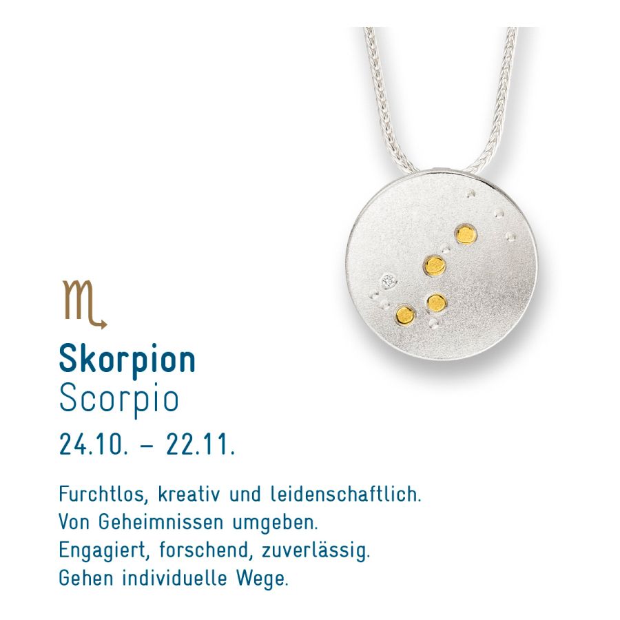 Sternzeichen Skorpion - Silber & Gold & Brillant