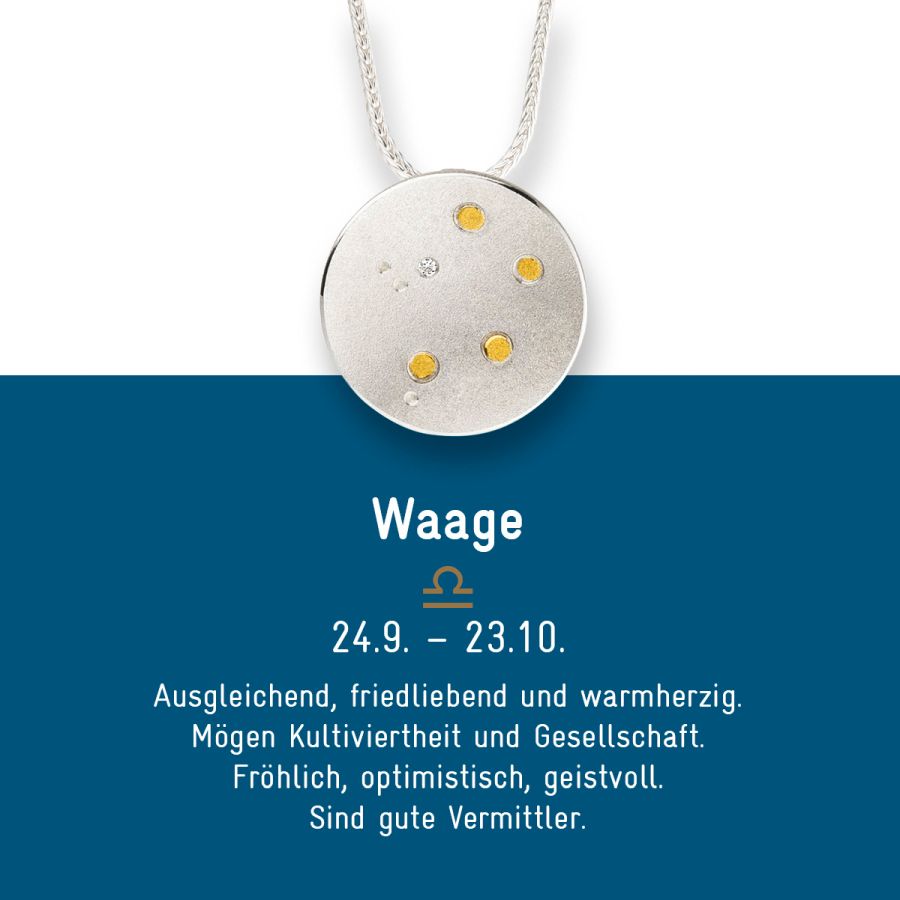 Sternzeichen Waage - Silber & Gold & Brillant