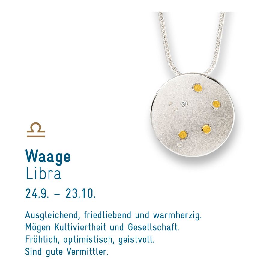 Sternzeichen Waage - Silber & Gold & Brillant