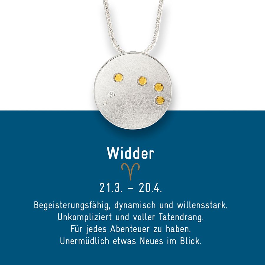 Sternzeichen Widder - Silber & Gold & Brillant