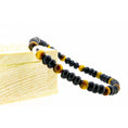 Bild in Galerie-Betrachter laden, handgefertigtes Armband SILBER & Tigerauge & ONYX - UNIKAT