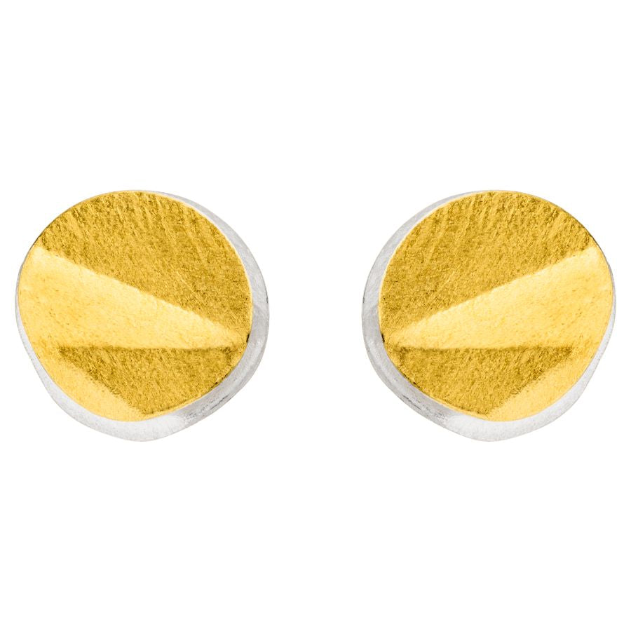 ausgefallene Ohrstecker Silber SI 925 & Gelbgold