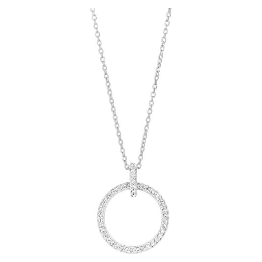 zartes Collier mit kreisrundem Anhänger Silber 925 - Trend