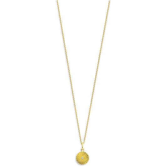 Collier mit Anhänger – Silber & Gelbgold – Diamant