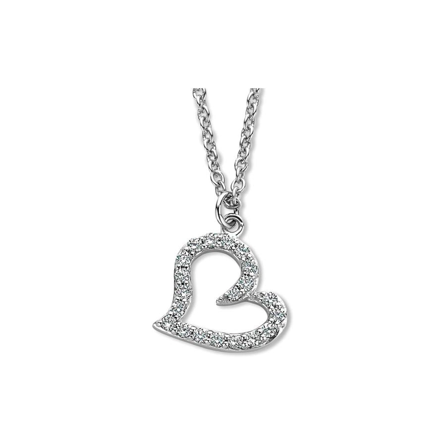 Collier mit Herz-Anhänger – Silber & Zirkonia