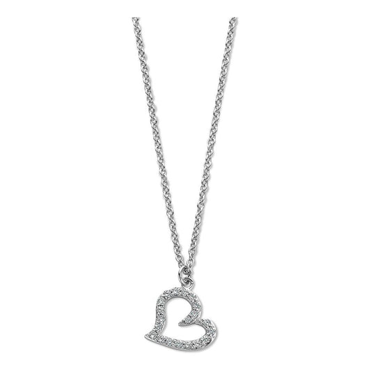 Collier mit Herz-Anhänger – Silber & Zirkonia