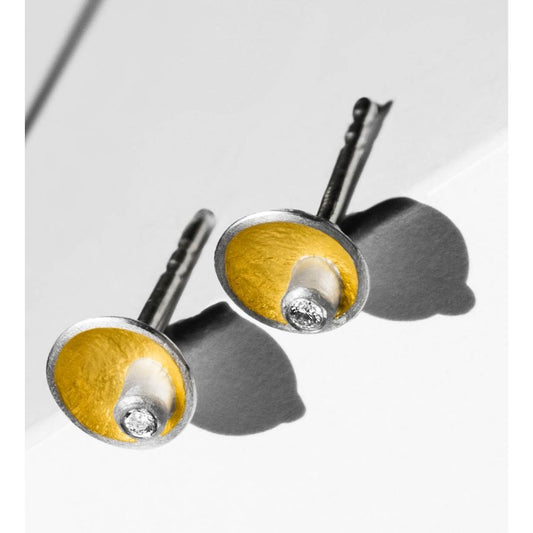 Ohrstecker Silber & Gold & Brillant