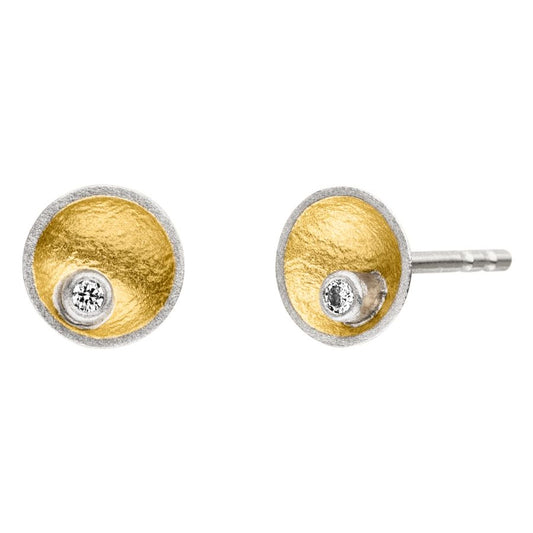 Ohrstecker Silber & Gold & Brillant