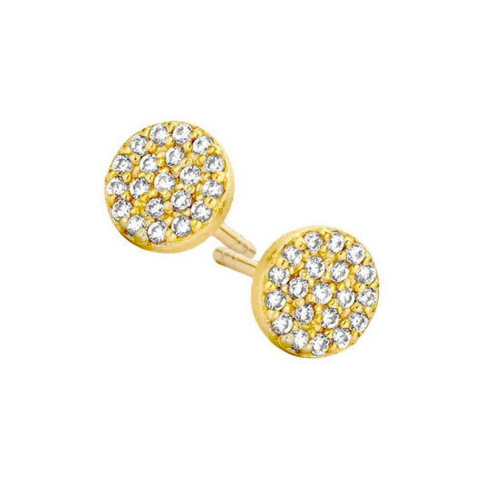 Eye Catcher - Pave´ Ohrstecker - Silber 925 & Gelbgold & Zirkonia - mini