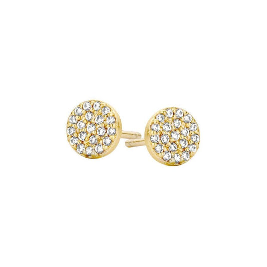 Eye Catcher - Pave´ Ohrstecker - Silber 925 & Gelbgold & Zirkonia - mini