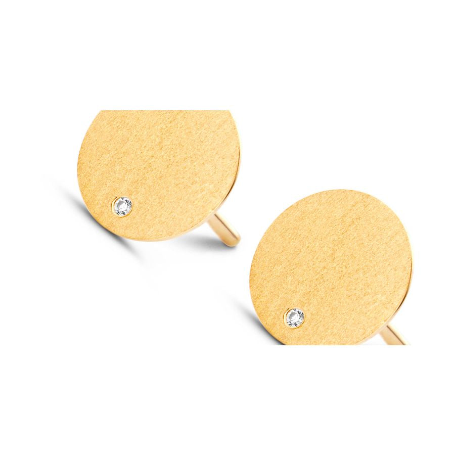 kreisrunde Ohrstecker aus Silber 925 & Gelbgold & Diamant - Glow