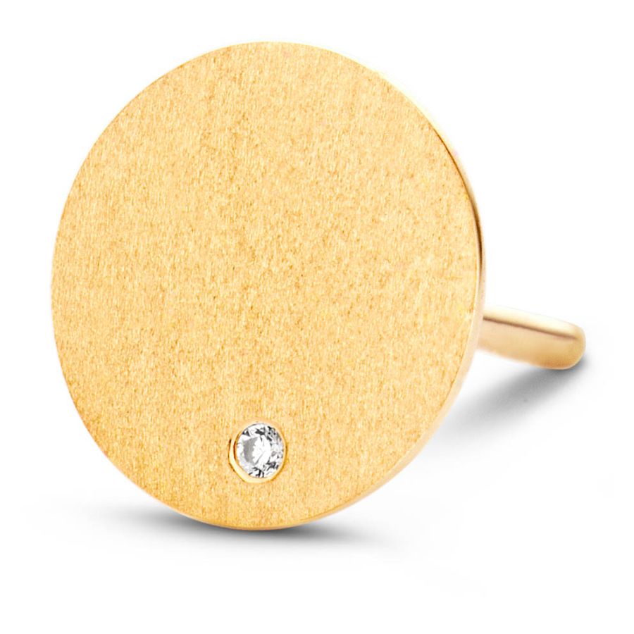 kreisrunde Ohrstecker aus Silber 925 & Gelbgold & Diamant - Glow