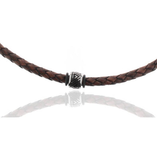 geflochtenes Collier - Leder