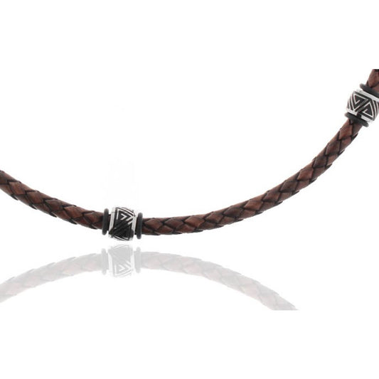 geflochtenes Collier - Leder