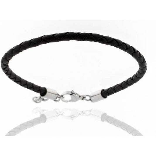 schwarzes Lederarmband