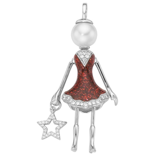 Anhänger Shopping Lady - Silber 925 & Perle