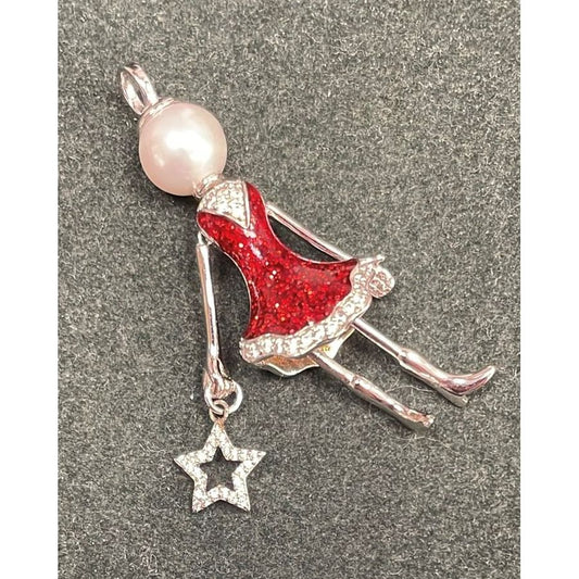 Anhänger Shopping Lady - Silber 925 & Perle