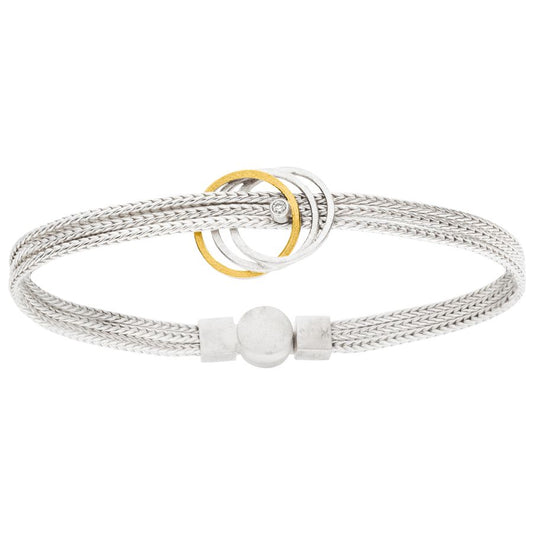 handgefertigtes Armband – kratzmatt Silber & Gelbgold