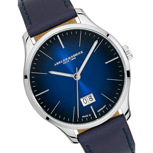elegante Armbanduhr mit blauem Zifferblatt