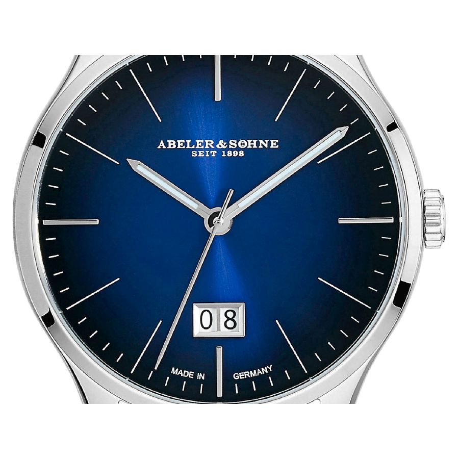 elegante Armbanduhr mit blauem Zifferblatt