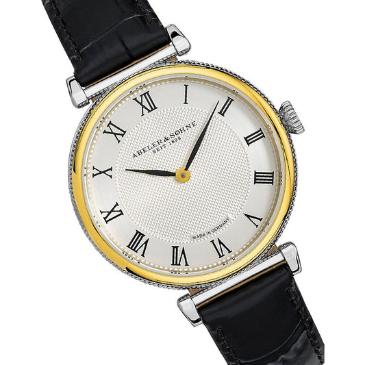 edle Armbanduhr – Damen - mit schwarzem Lederband