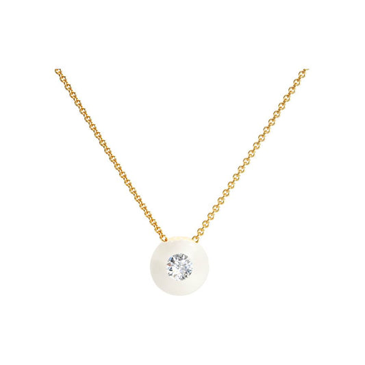 Glasklar - schwebender Brillant - Collier Roségold