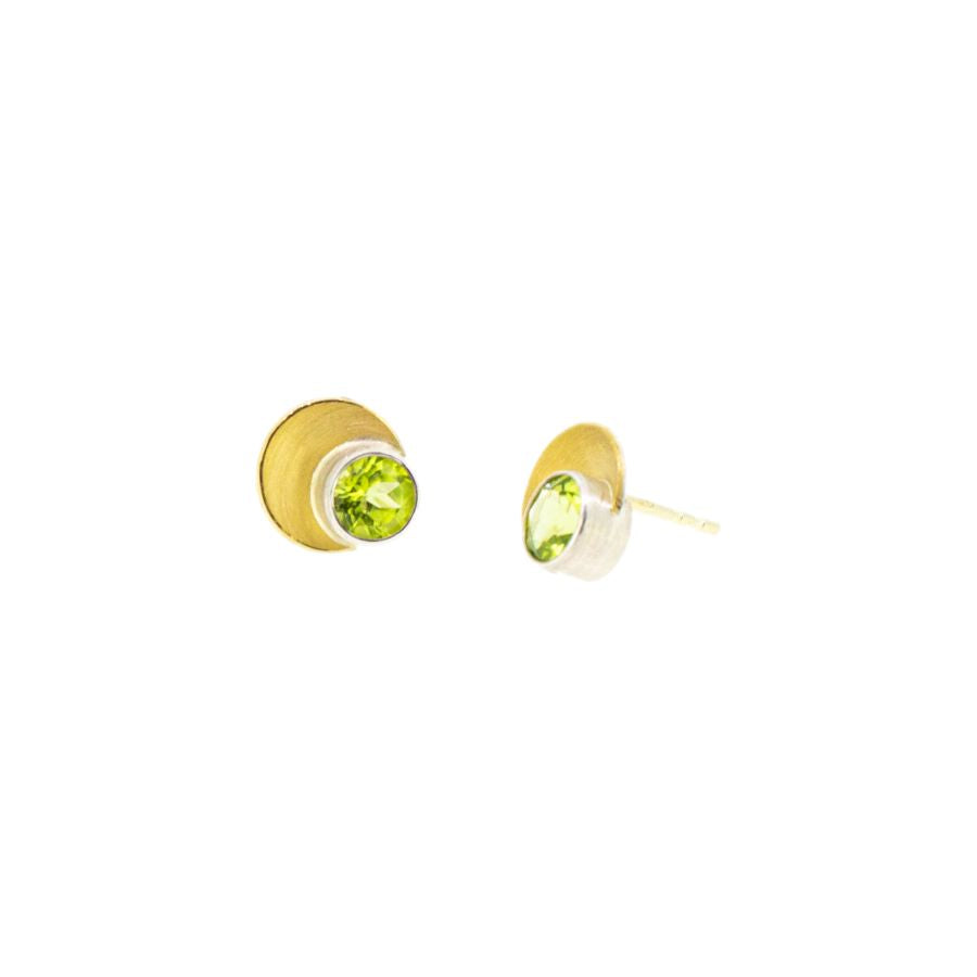 Ohrstecker Silber & Gold & Peridot