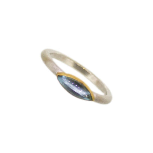 Ring Silber & Gold & Topas