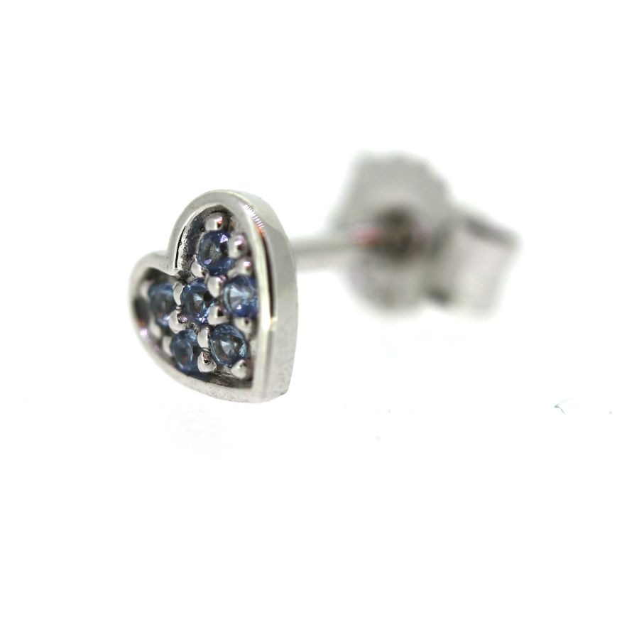 Ohrstecker - Herz blau - Silber 925