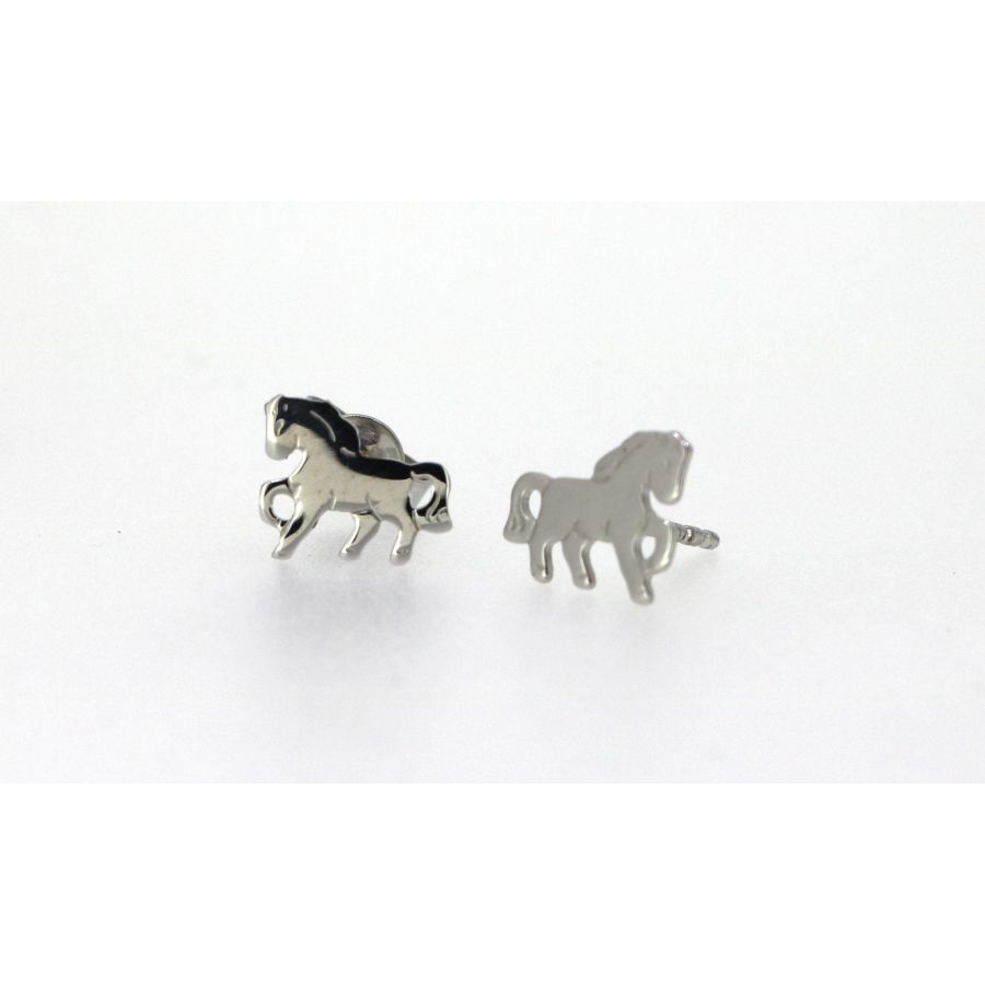 Ohrstecker - Pferd hochglanz - Silber  925