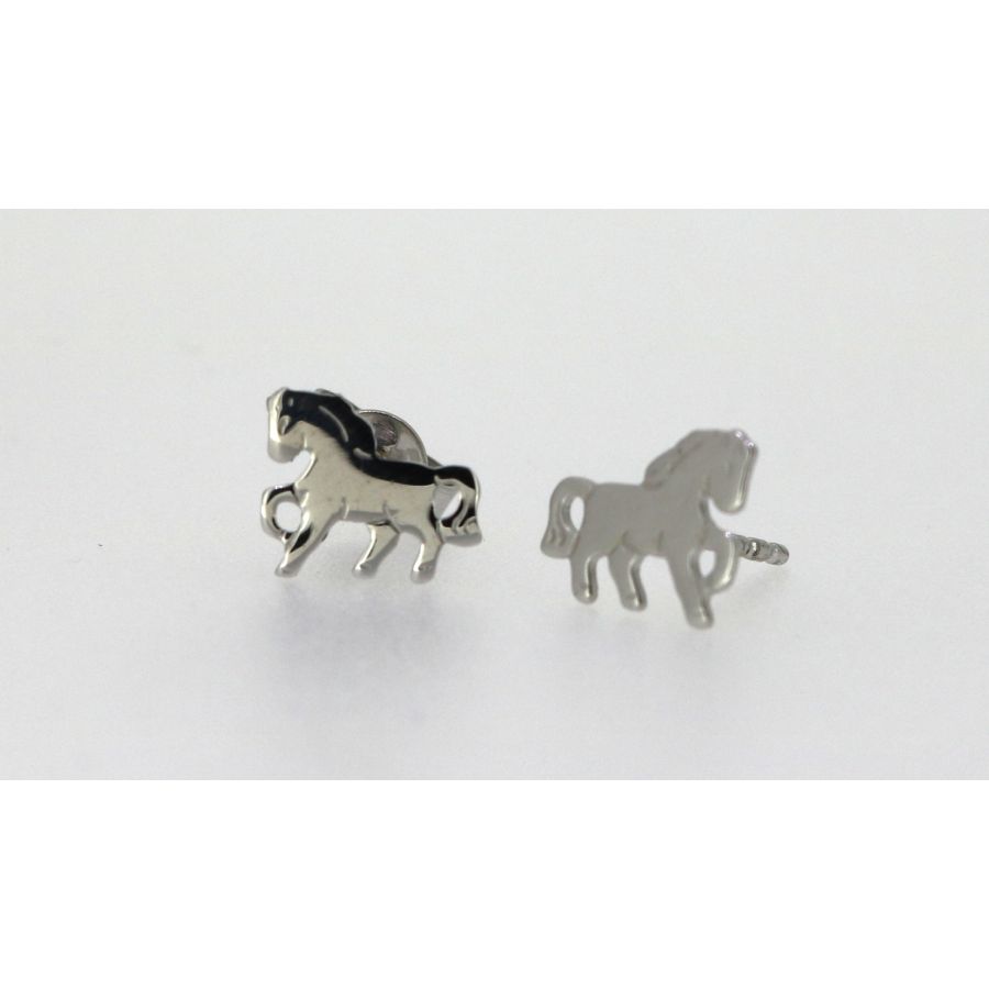 Ohrstecker - Pferd hochglanz - Silber  925