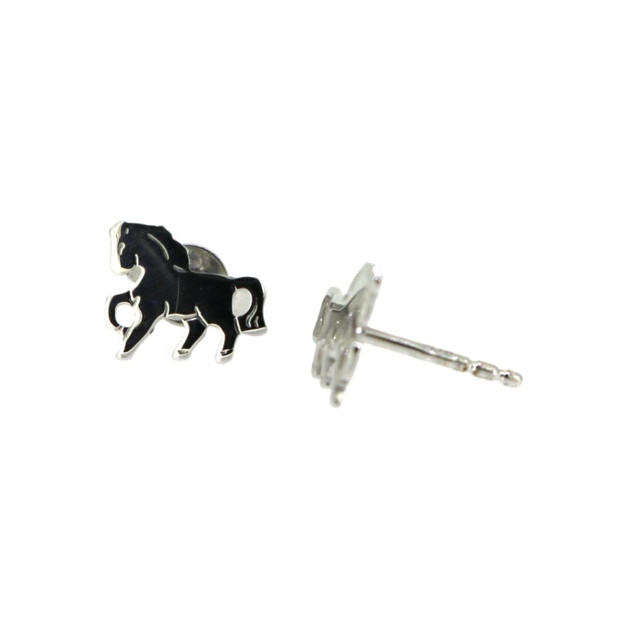Ohrstecker - Pferd hochglanz - Silber  925