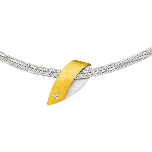 Collier mit Anhänger – Silber 925 & Gold 900