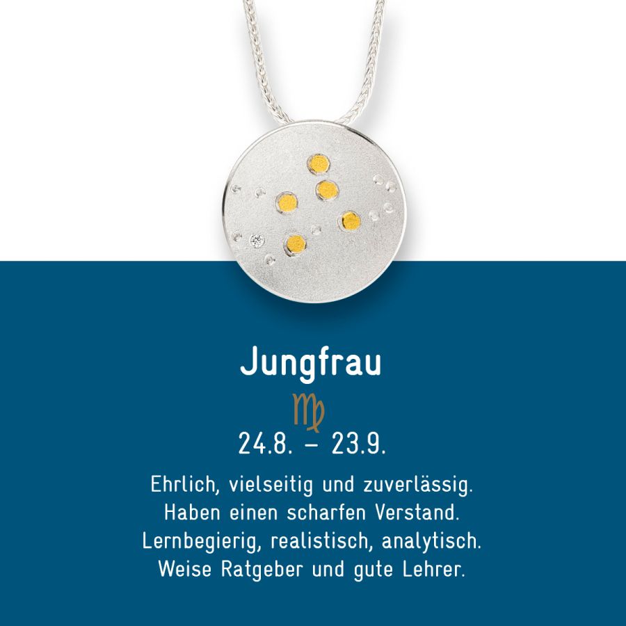 Sternzeichen Jungfrau - Silber & Gold & Brillant