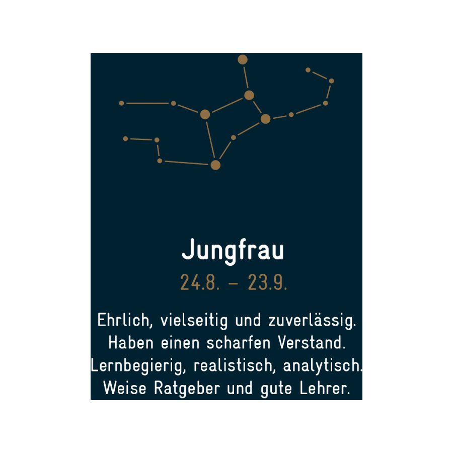 Sternzeichen Jungfrau - Silber & Gold & Brillant