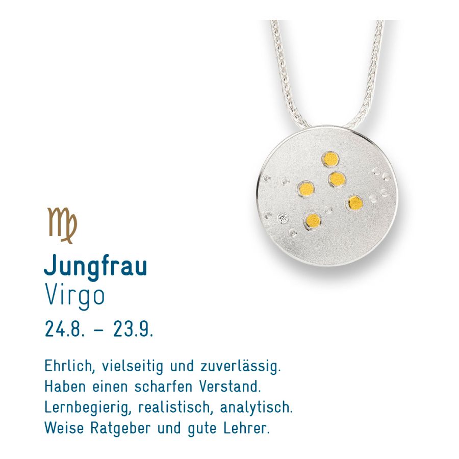 Sternzeichen Jungfrau - Silber & Gold & Brillant