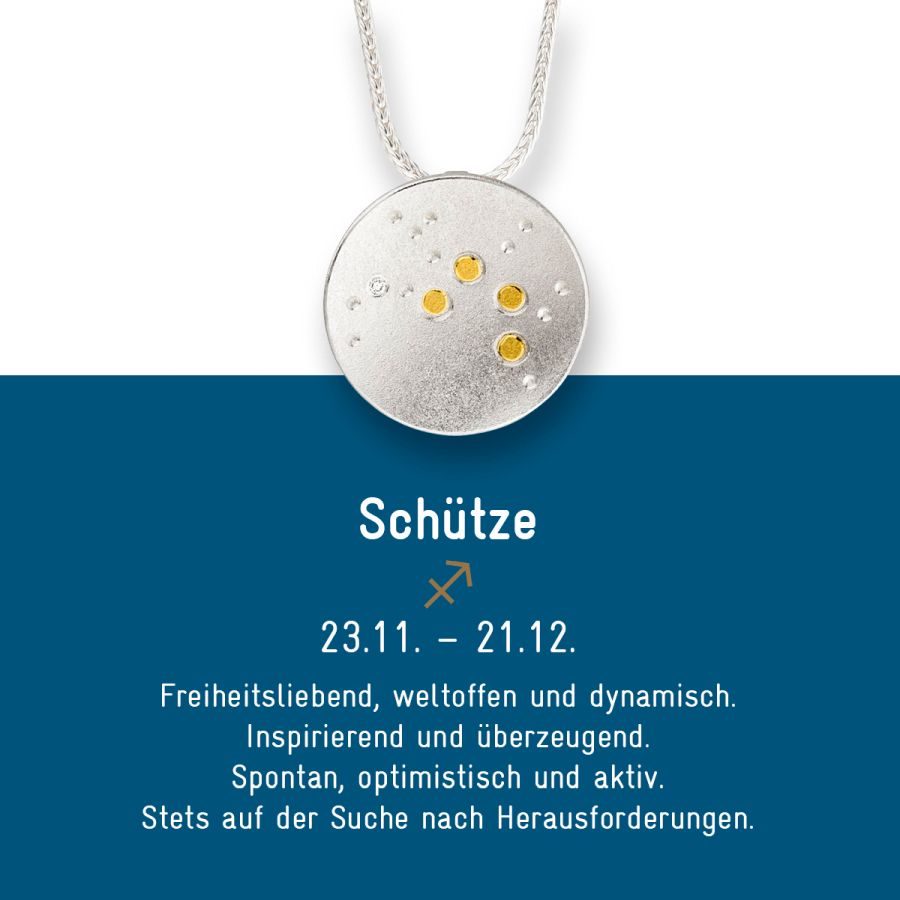 Sternzeichen Schütze - Silber & Gold & Brillant