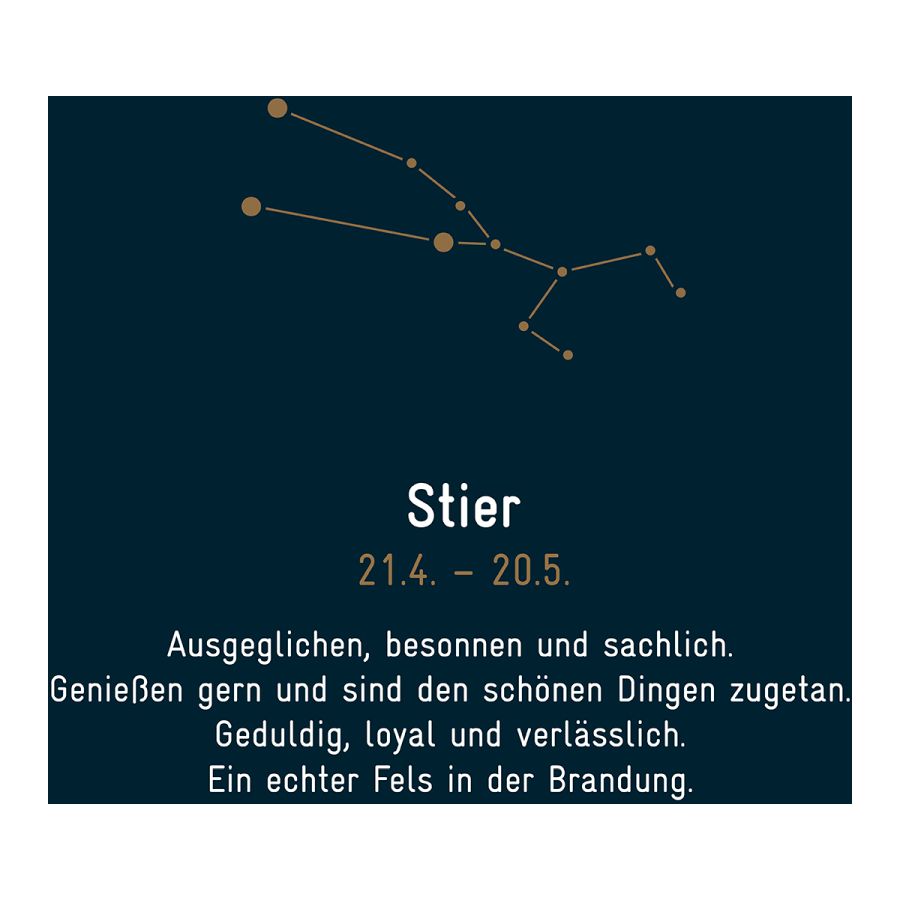 Sternzeichen Stier - Silber & Gold & Brillant